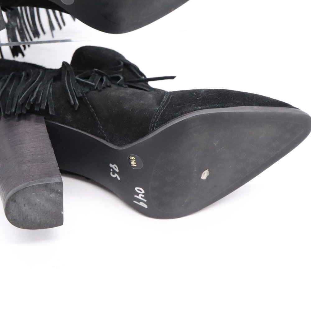 Antonio Melani Felixxe Real Suede Leather Heel Fringe Booties Size 8.5 Boots - Picture 6 of 10
